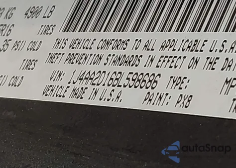 2011 Jeep Wrangler Sport z USA, uszkodzony, nr VIN 1J4AA2D16BL598686